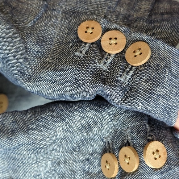 MNG Casual Double Breasted Linen Blazer Blue S preppy summer business casual - Picture 8 of 10